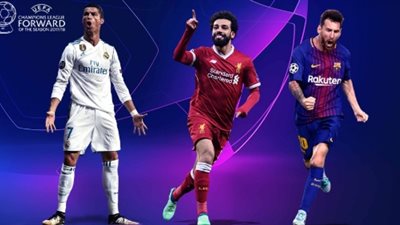 رونالدو يحتل المركز الأول وصلاح الثاني في استفتاء دوري أبطال أوروبا