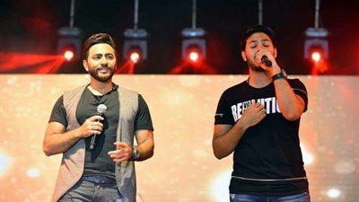 محمد شاهين مفاجأة حفل تامر حسني بجامعة المنوفية