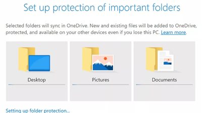 OneDrive يسهل النسخ الاحتياطي لمجلدات سطح المكتب