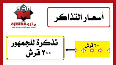 «المترو» يعلن تطبيق نظام التذاكر الملونة مع بداية الدراسة
