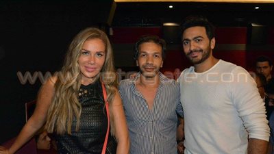 بالصور.. تامر حسني ونيكول سابا يفتتحان مجمع سينمات «بورتو كايرو»