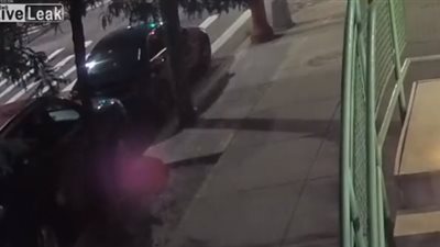 لحظة اعتداء لص على امرأة وسرقة حقيبتها في الشارع (فيديو)