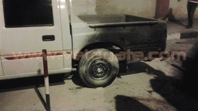 ننشر أول صور لآثار انفجار قنبلة بسيارة تابعة لمحافظة بورسعيد