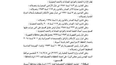 اعتماد المخطط التفصيلي لـ12 قرية أسيوط