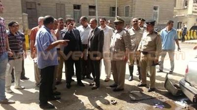 بالصور.. محافظ الشرقية يتفقد آثار انفجار الزقازيق