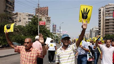 أنصار الإرهابية يتظاهرون بعين شمس بعد انتهاء صلاة عيد الأضحى