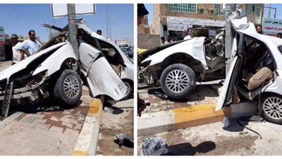 حادث تصادم بسبب السرعة الزائدة في العراق (فيديو)