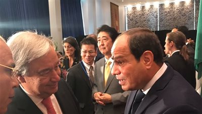 السيسي يبحث أزمات الشرق الأوسط مع أمين عام للأمم المتحدة