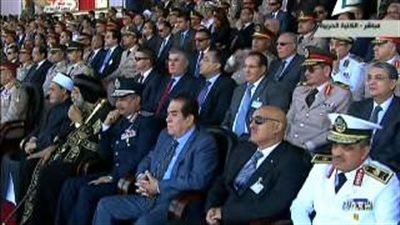 بالفيديو.. نجل «عبد الناصر» والجنزورى والطيب يشاركون في احتفالات أكتوبر