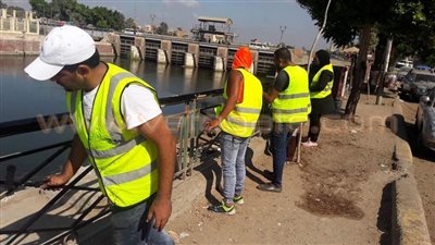 بالصور.. حملة لتطوير كورنيش النيل بالقناطر الخيرية