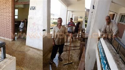 بالصور.. حملات نظافة بمدارس المنوفية لاستقبال العام الدراسي الجديد