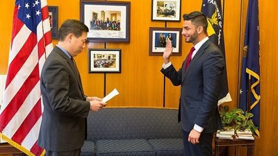 عمار نجار.. أول غزاوي يقترب من الكونجرس الأمريكي (فيديو وصور)