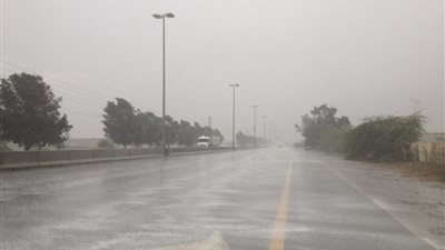 سقوط أمطار غزيرة على غرب الإسكندرية