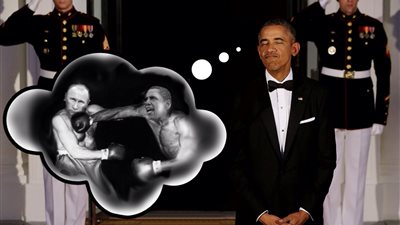 بالصور.. صحيفة أمريكية تسخر من «أوباما» وتظهر «بوتين» في أحلامه