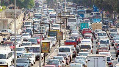 كثافات مرورية أعلى كوبرى أكتوبر بسبب أعمال الإصلاحات