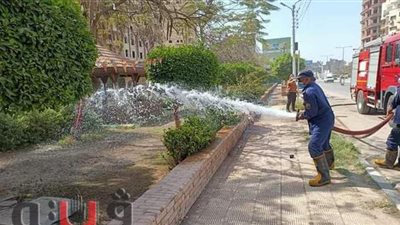 حملات مكثفة لغمر الحدائق العامة بالمياه لمنع التجمعات في شم النسيم بالدقهلية