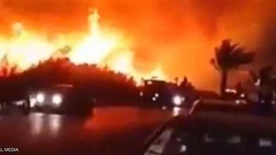 لحظة اشتعال النيران قرب المفاعل النووي الإيراني في بوشهر | فيديو