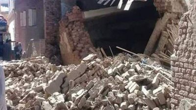 انهيار منزل بالطوب اللبن في بنها دون خسائر بشرية