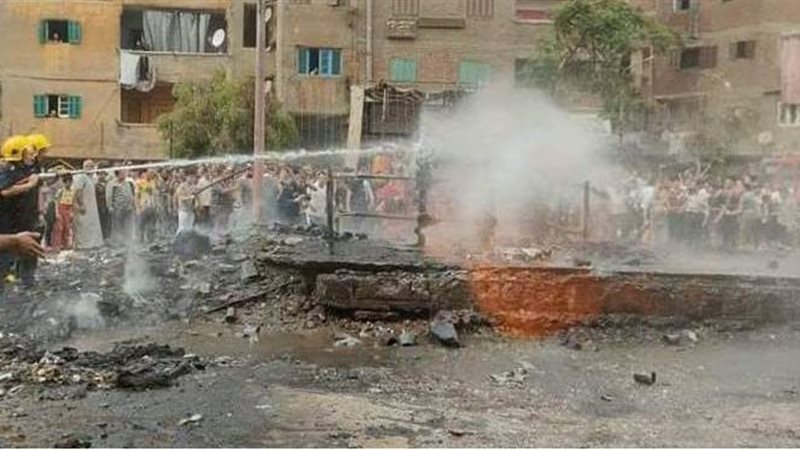حريق بمحبس غاز