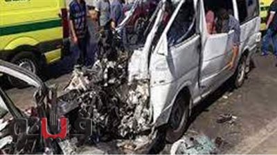 بالأسماء.. مصرع وإصابة 6 أشخاص في تصادم ميكروباص بسيارة ملاكي بالمنيا