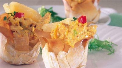 طريقة عمل كب كيك الجلاش بالرنجة