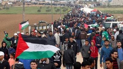 مظاهرة حاشدة على الحدود الأردنية- الفلسطينية نصرة للقدس وغزة