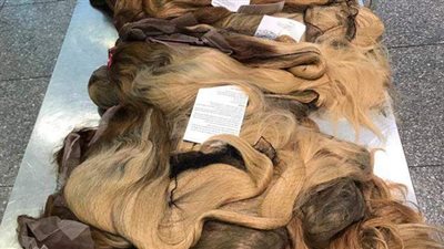 إحباط تهريب ١٠٠ باروكة شعر طبيعي بحوزة راكب بمطار القاهرة | صور