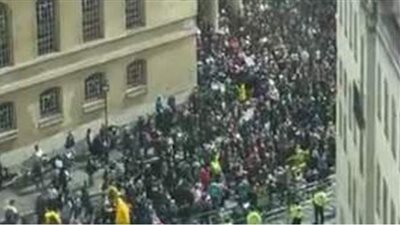 مظاهرة حاشدة في لندن لنصرة الشعب الفلسطيني ضد العدوان الإسرائيلي | فيديو