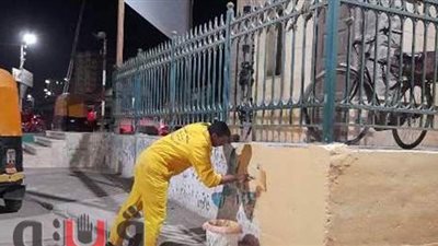 محافظ الشرقية يكلف بطلاء أسوار السكة الحديد بفاقوس