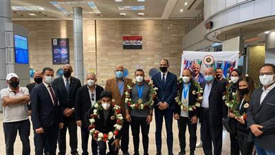 بعثة منتخب الرماية تصل مطار القاهرة بعد تحقيق ميداليتين بإيطاليا