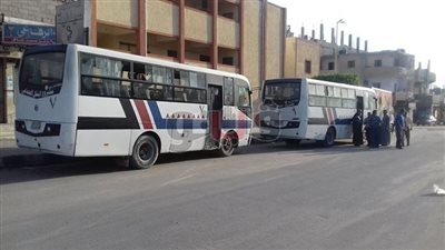 بالصور.. أتوبيسات لنقل المعلمين لمناطق وسط سيناء