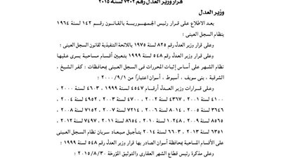 تأجيل سريان نظام السجل العينى على القسم المساحى بمركز كوم أمبو