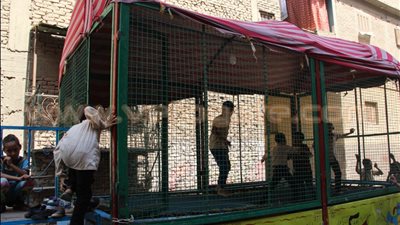 بالصور.. «المراجيح» تجذب طلاب المرج أول أيام الدراسة