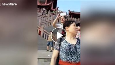 لقطات مذهلة لمئات الجواميس تسبح في نهر (فيديو)