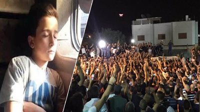 الآلاف يشيعون جثمان طفل وجد مقتولا في مصرف بالشرقية | فيديو وصور