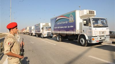 القوات المسلحة توزع مواد غذائية على أهالي رفح والشيخ زويد