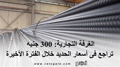 الغرفة التجارية: 300 جنيه تراجع فى أسعار الحديد خلال الفترة الأخيرة