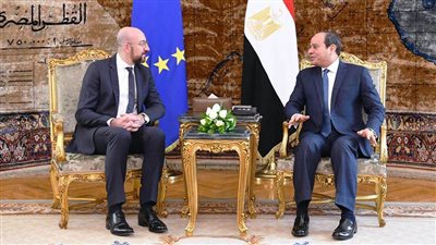 تفاصيل مباحثات السيسي ورئيس المجلس الأوروبي بالاتحادية | صور 