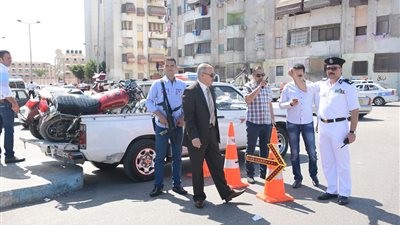 بالصور.. ضبط 66 دراجة بخارية و3 سيارات بدون لوحات في حملة ببورسعيد