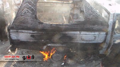 بالفيديو والصور.. الإرهابيون يشعلون النار في سيارات الشرطة أعلى الدائري بالمنيب