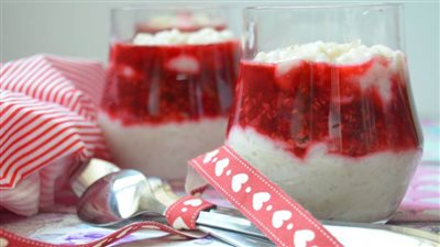 طريقة عمل أرز باللبن والمربى