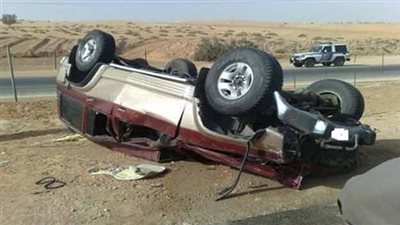 مصرع مزارع في انقلاب سيارة بسبب السرعة بالوادي الجديد