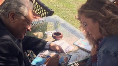 نيكول سابا تنشر صورة مع خالد زكي من كواليس «ولاد تسعة»