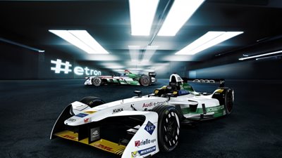 بالصور.. فريق أودى يسعى لتحقيق الفوز بالسيارة الكهربائية