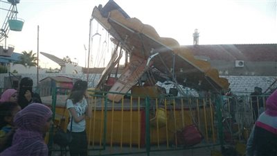 إصابة طفلين إثر سقوط إحدى الألعاب داخل ملاه ببورسعيد