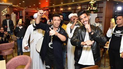 نجوم الطرب والرياضة في افتتاح كافيه نجل سعد الصغير بالمهندسين | صور