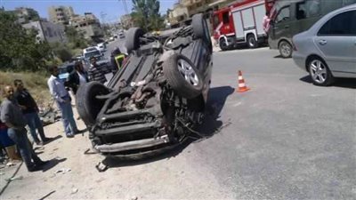 إصابة 7 أشخاص في انقلاب سيارة على الطريق الزراعي بقليوب