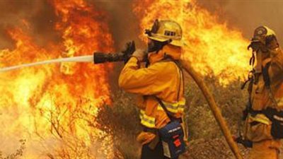 4 سيارات إطفاء لإخماد حريق نادى الصيد