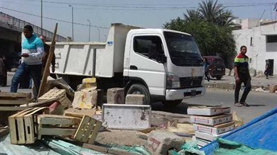 حملة لإزالة الإشغالات بمنطقة كيلوباترا في الإسكندرية