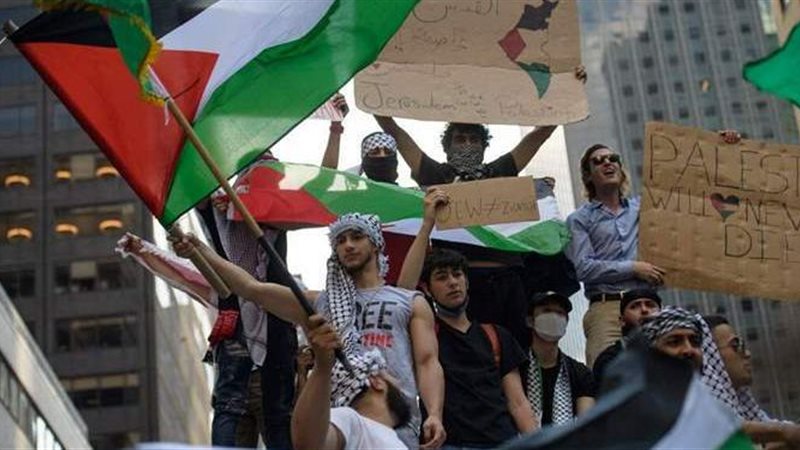 متظاهرون مؤيدون لفلسطين